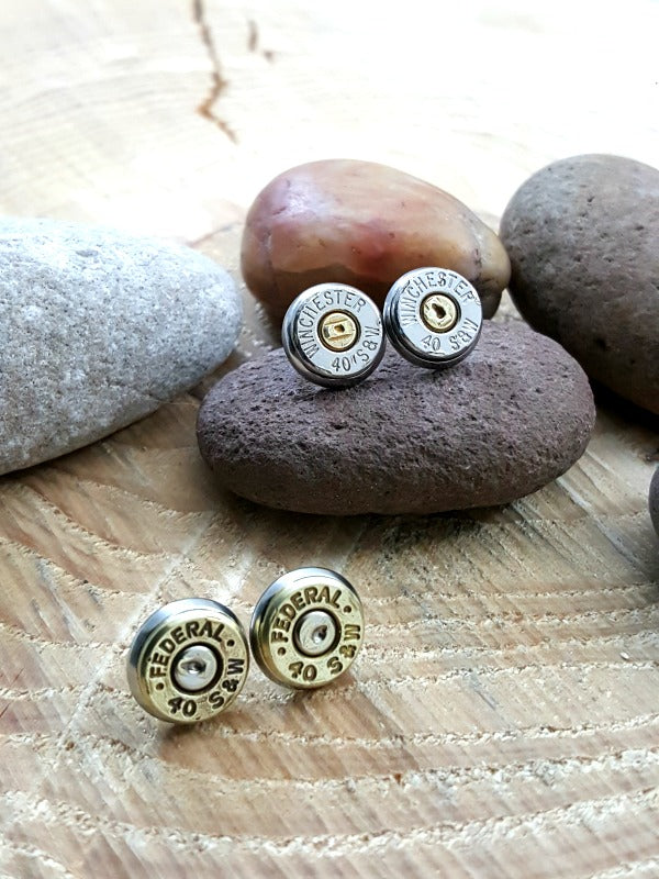 Bullet Studs - Bullet Earrings - 40 Caliber S&W