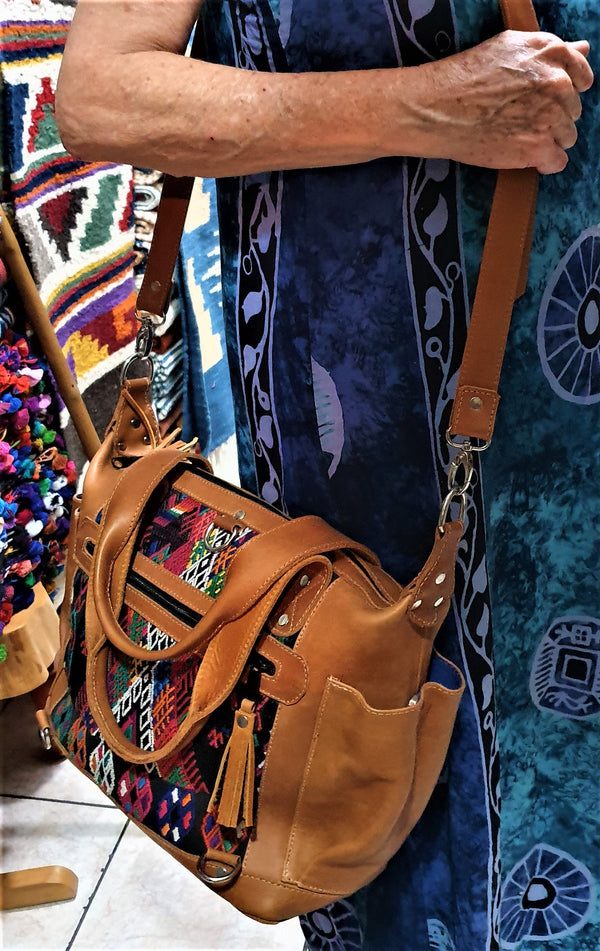 Handmade Guatemalan Backpack Shoulder Bag
