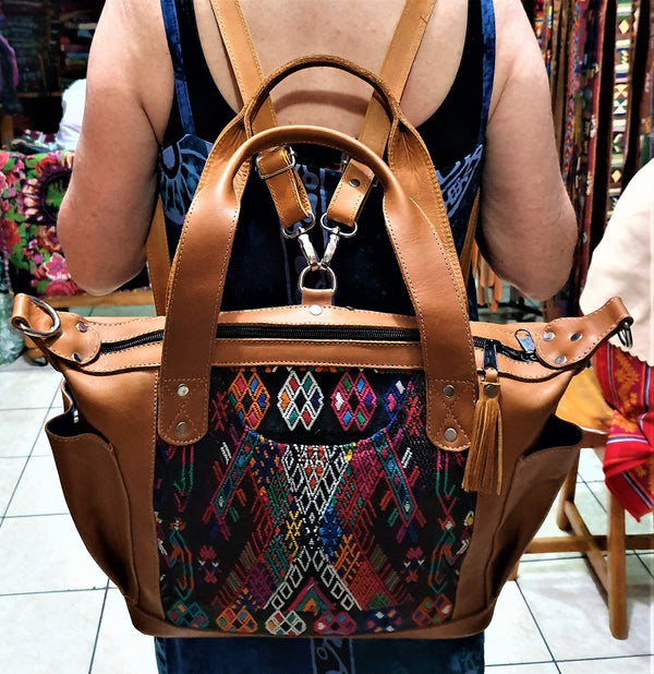 Handmade Guatemalan Backpack Shoulder Bag
