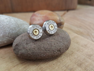 357 SIG Nickel Bullet Studs - Bullet Earrings