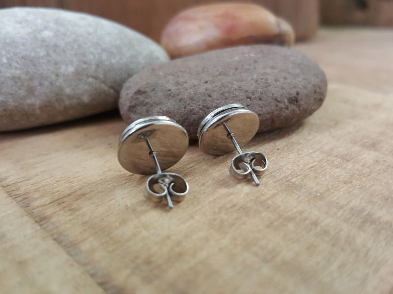 357 SIG Nickel Bullet Studs - Bullet Earrings