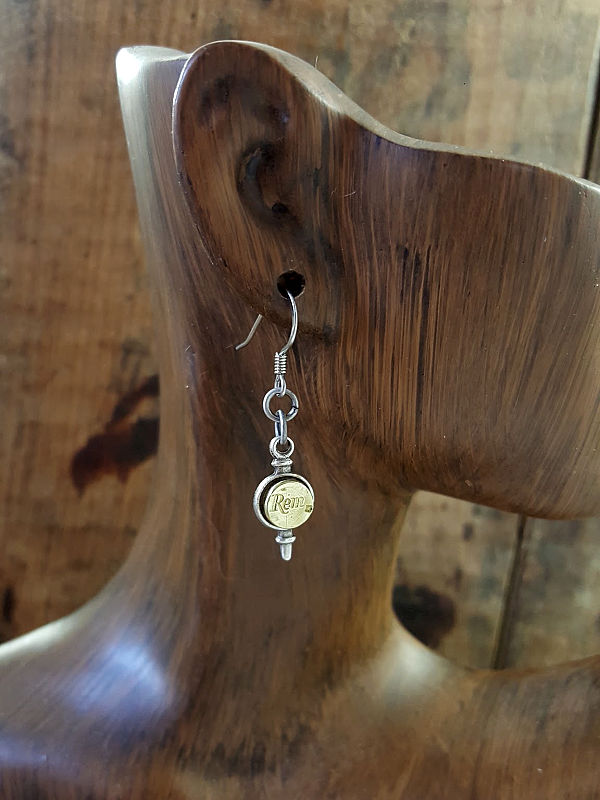 22 Caliber Petite Dangle Bullet Earrings