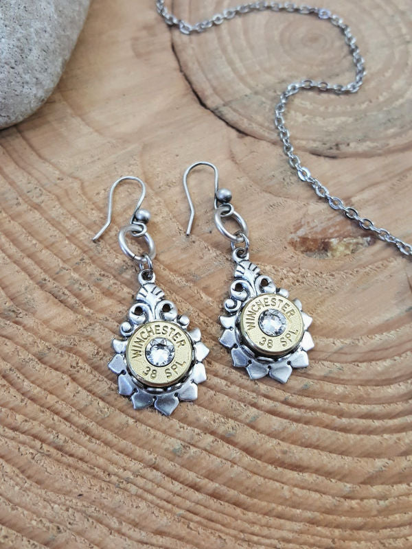 Jewelry Set - Vintage Inspired Bullet Necklace & Earring Gift Set