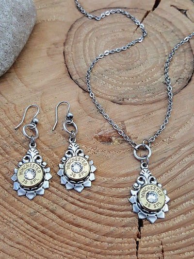 Jewelry Set - Vintage Inspired Bullet Necklace & Earring Gift Set