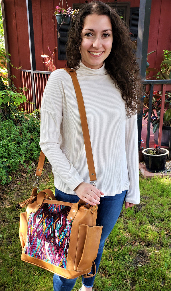 Handmade Guatemalan Backpack Shoulder Bag