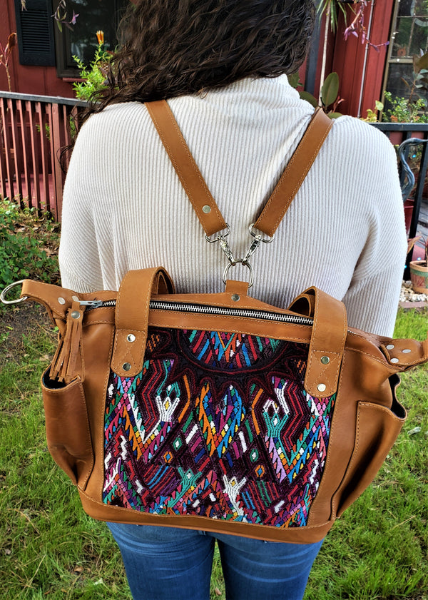 Handmade Guatemalan Backpack Shoulder Bag
