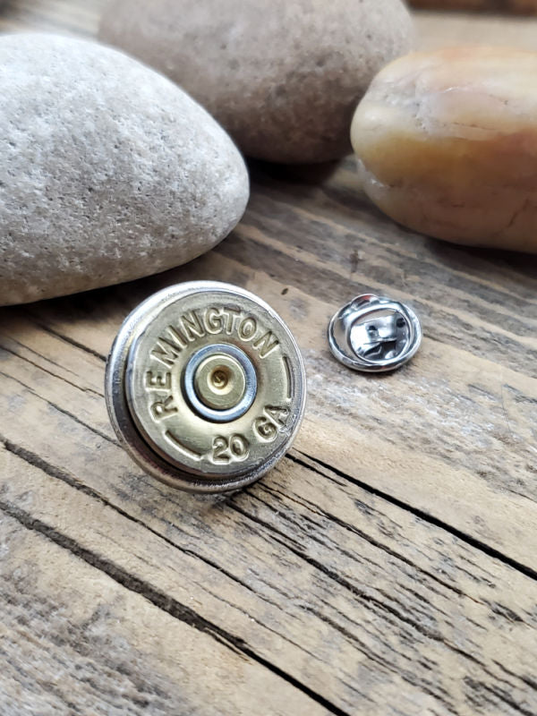Brass 20 Gauge Shotshell Tie Tack / Lapel Pin / Purse or Hat Pin