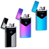 Modern Dual Arc USB Electric Touch Lighter LED ScreenTouch Fire Plasma Arc Lighter Windproof Metal Novelty Lighter Mens Gift In Elegant Gentlemen MEtal Lighter Style