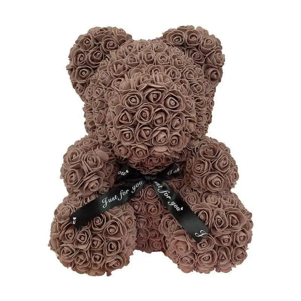 2021 Cute Artificial Flower Rose of Teddy Bear Christmas Decoration for Home Valentines Women Gifts