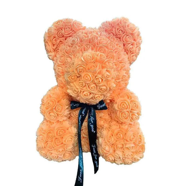 2021 Cute Artificial Flower Rose of Teddy Bear Christmas Decoration for Home Valentines Women Gifts