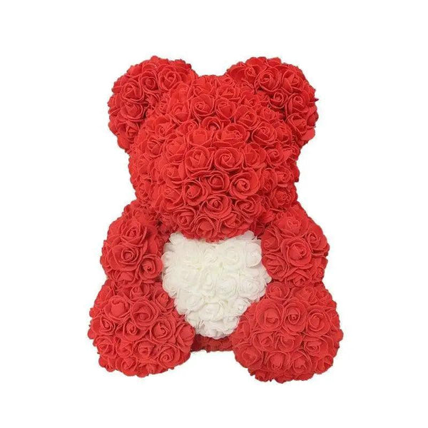 2021 Cute Artificial Flower Rose of Teddy Bear Christmas Decoration for Home Valentines Women Gifts