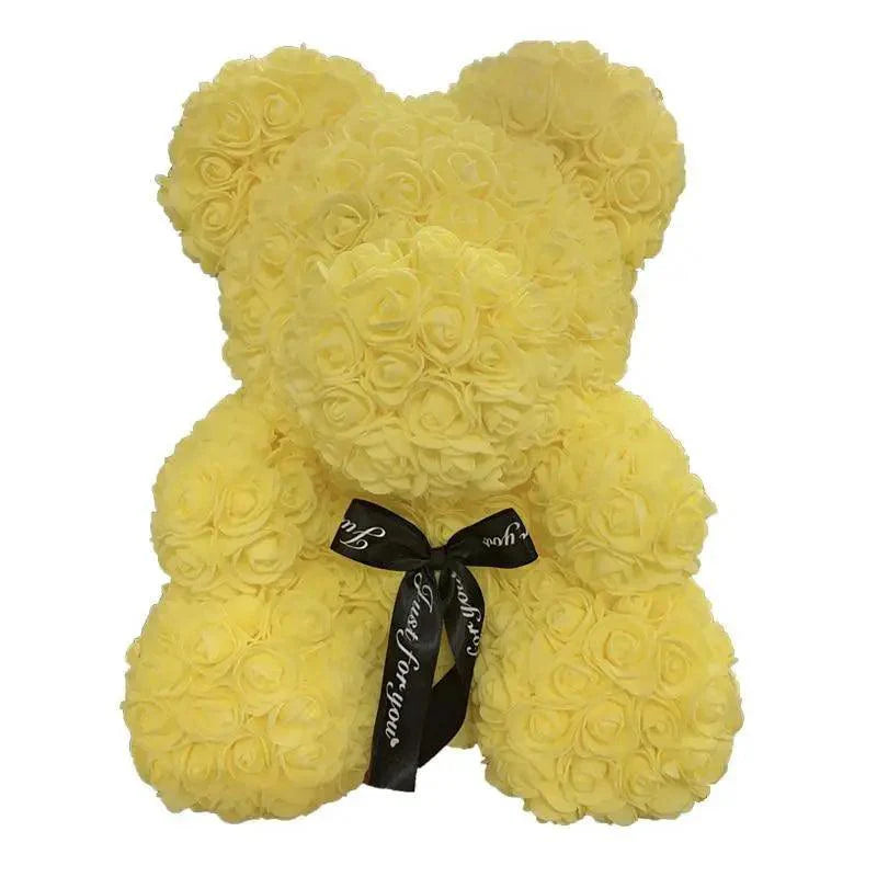 2021 Cute Artificial Flower Rose of Teddy Bear Christmas Decoration for Home Valentines Women Gifts
