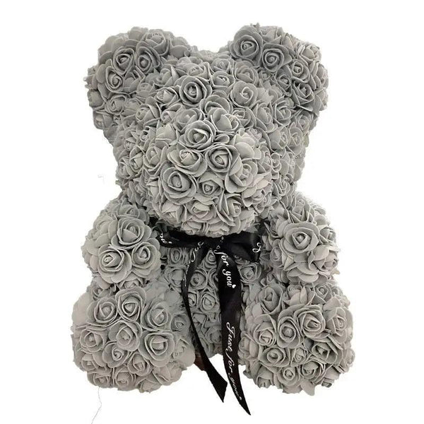 2021 Cute Artificial Flower Rose of Teddy Bear Christmas Decoration for Home Valentines Women Gifts
