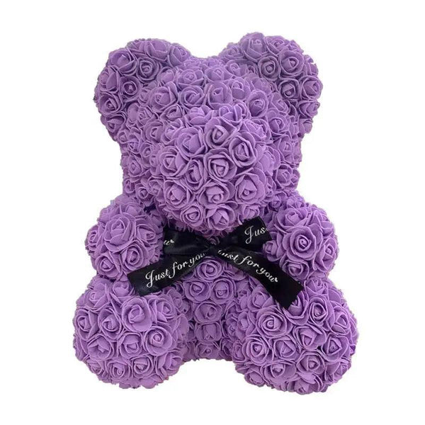 2021 Cute Artificial Flower Rose of Teddy Bear Christmas Decoration for Home Valentines Women Gifts