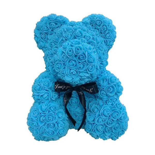 2021 Cute Artificial Flower Rose of Teddy Bear Christmas Decoration for Home Valentines Women Gifts