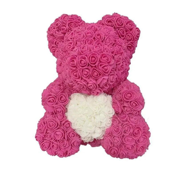 2021 Cute Artificial Flower Rose of Teddy Bear Christmas Decoration for Home Valentines Women Gifts