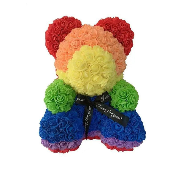 2021 Cute Artificial Flower Rose of Teddy Bear Christmas Decoration for Home Valentines Women Gifts