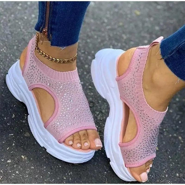 Elegant Women Sandals Comfort Summer Stretch Fabric Durable Material Modern Design For Womens