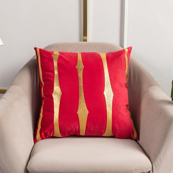 2021 Fashion Striped Pillowcase Festival Home Bronzing Square Decorative Throw Pillow Cover With Gold Striped Cushion Cases Modern Luxury Pillowcases Cushion Cover Soft Fabric Pillow Cases Decorative 45x45CM