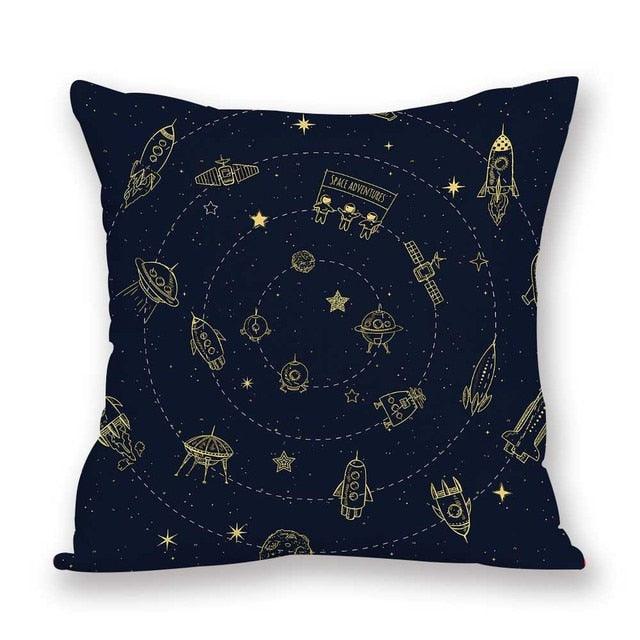 2021 New Space Home Pillow Universe Sun Planet Pillows Decorative Throw Pillow Cover Universe Outer Space Planets Star Pillow Case Pillow Cushion Covers Decorative Pillow Spaceship Cover