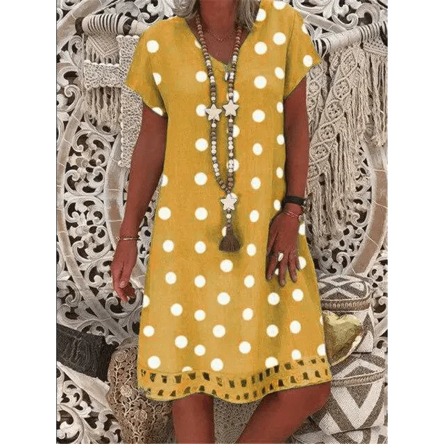 Stylish Summer Dress Loose Ladies Orange Yellow Summer Dresses For Women - Women Cute Outfits