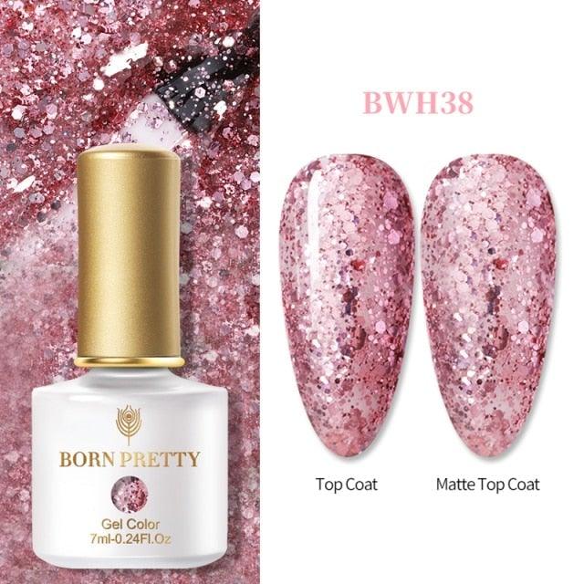 2021 New Womens Colorful Nail Gel Polish Modern Glitter Pink Purple UV Diamond Stylish Design Nail Colors Gel