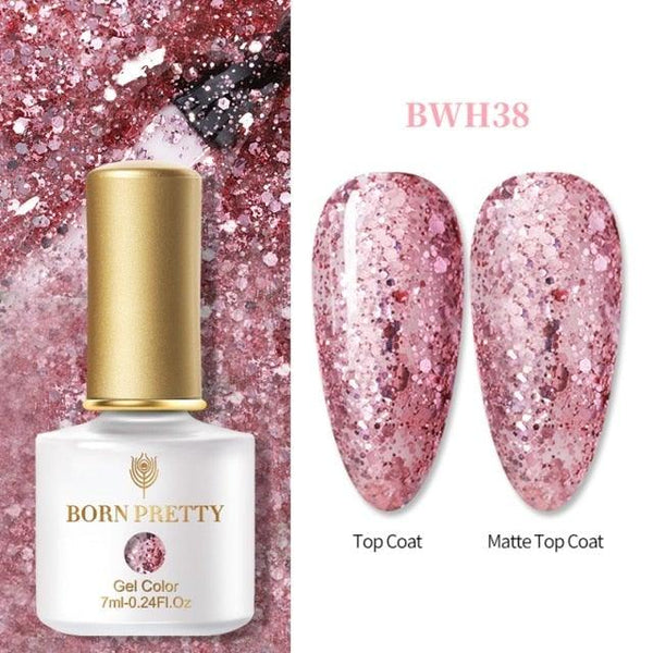 2021 New Womens Colorful Nail Gel Polish Modern Glitter Pink Purple UV Diamond Stylish Design Nail Colors Gel