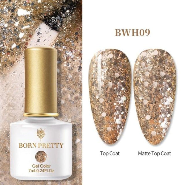 2021 New Womens Colorful Nail Gel Polish Modern Glitter Pink Purple UV Diamond Stylish Design Nail Colors Gel