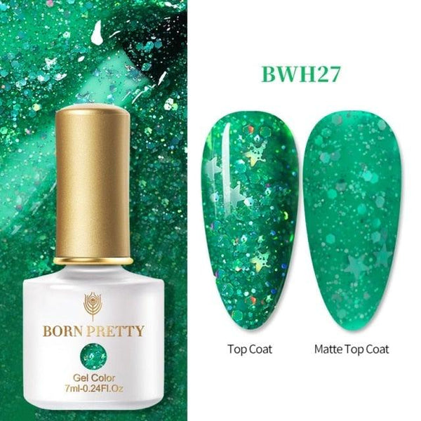 2021 New Womens Colorful Nail Gel Polish Modern Glitter Pink Purple UV Diamond Stylish Design Nail Colors Gel