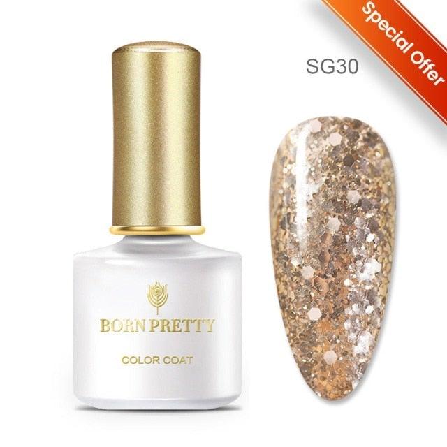 2021 New Womens Colorful Nail Gel Polish Modern Glitter Pink Purple UV Diamond Stylish Design Nail Colors Gel