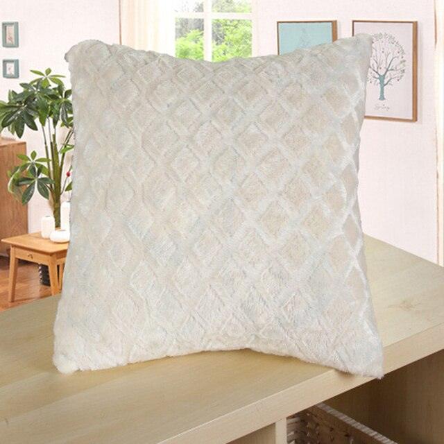 2021 Soft Fur Plush Cushion Cover Pillowcase For Home Decor Pillow Cover Bed Sofa Decorative Soft Fluffy Plush Pillowcases Square Autumn Cushion Covers For Living Room