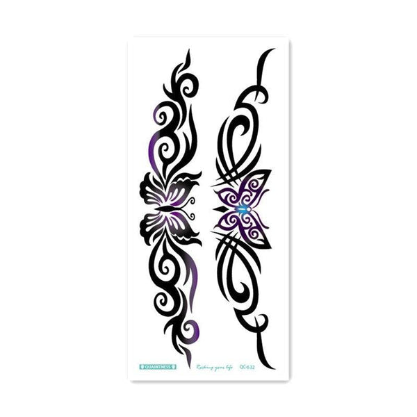2021 Temporary Waterproof Butterfly Tattoo Black Design Waist Body Fake Tattoo Flower Sticker For Women Girls