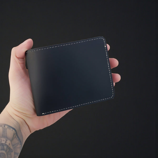 Black Full Grain Leather Minimalist Wallet NAB Leather