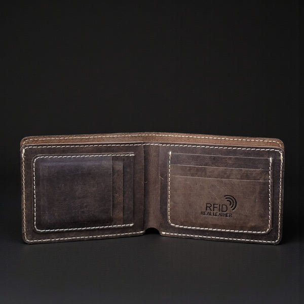 Brown Full Grain Leather Minimalist Wallet NAB Leather