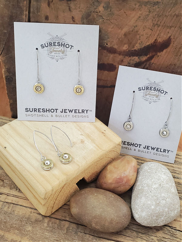 Petite 32 Auto Wishbone Kidney Wire Bullet Earrings