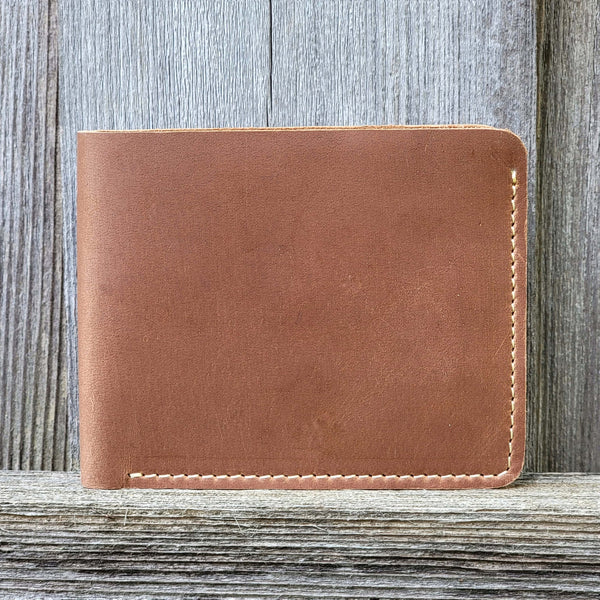 Cognac Full Grain Leather Wallet with Coin Pouch NAB Leather