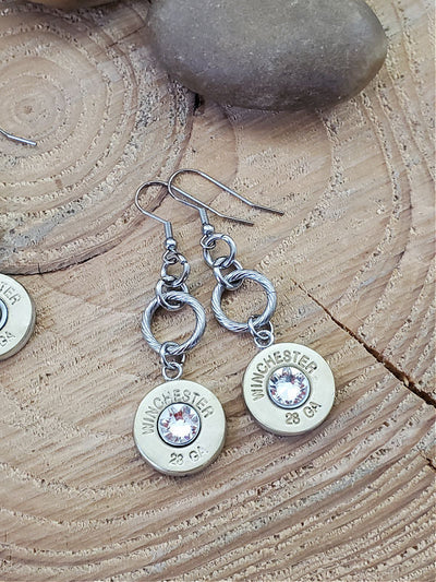 28 Gauge Shotshell Classic Bullet Earrings