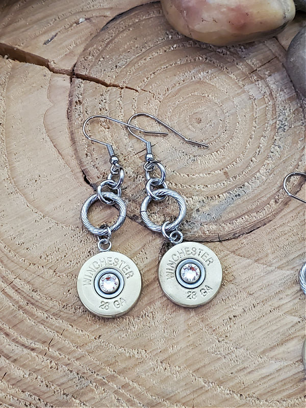 28 Gauge Shotshell Classic Bullet Earrings