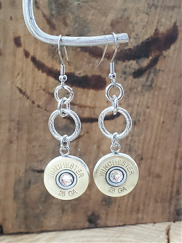 28 Gauge Shotshell Classic Bullet Earrings