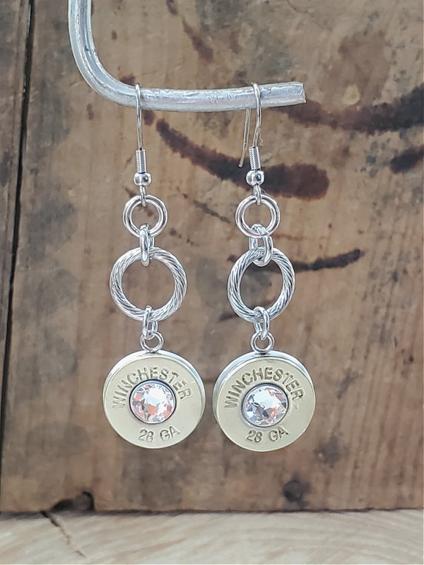 28 Gauge Shotshell Classic Bullet Earrings