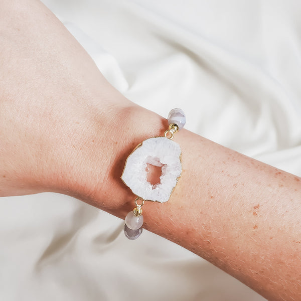 Grey Agate Connector Bracelet