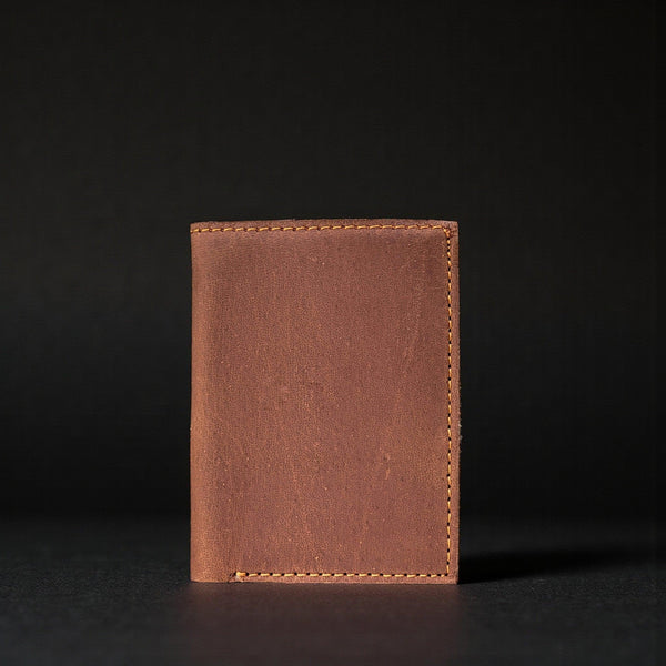 Meraki - Brown Full Grain Leather Trifold Wallet