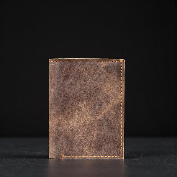 Meraki - Brown Full Grain Leather Trifold Wallet