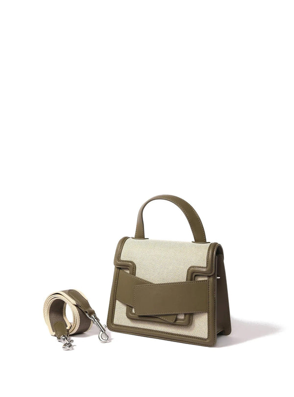 Evelyn Bag in Canvas and Genuine Leather, Gray - Gifts for You 'n Me