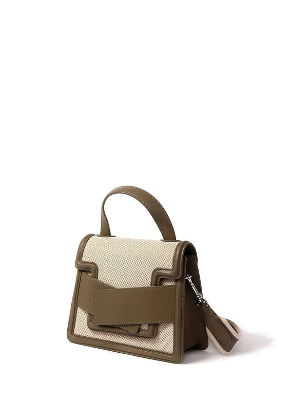 Evelyn Bag in Canvas and Genuine Leather, Gray - Gifts for You 'n Me