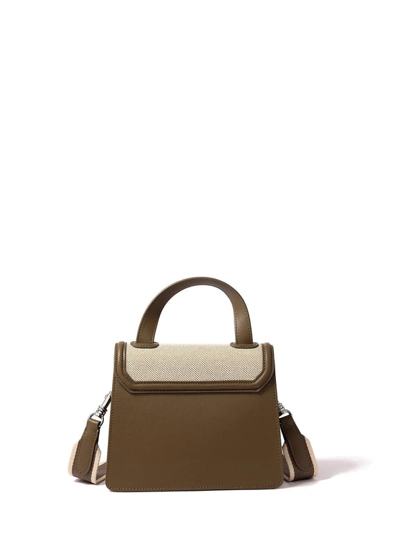 Evelyn Bag in Canvas and Genuine Leather, Gray - Gifts for You 'n Me