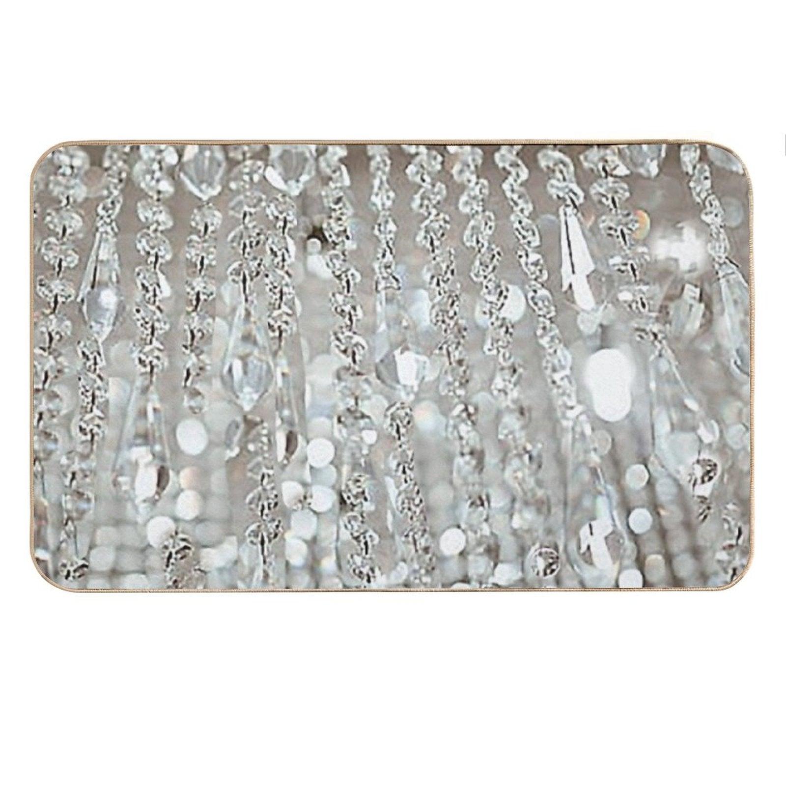 Photographic Image of Chandelier of Crystals And Light Bath Mat