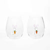 3D Easter Bunny Stemless Wine Glasses