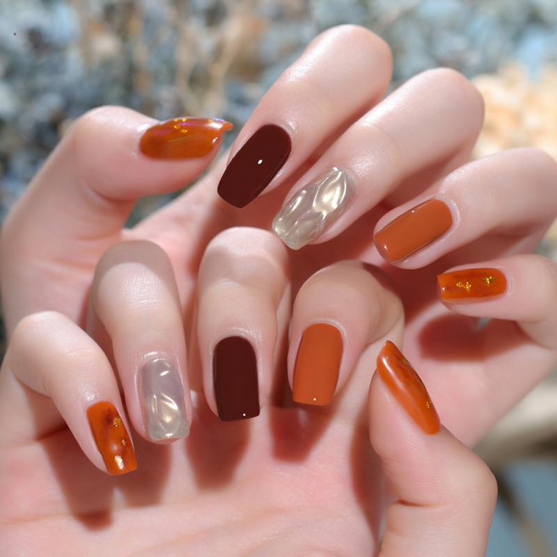 2022 Elegant Pretty Womens Orange 6ml Gel Nail Polish Summer UV LED Stylish Glossy and Matte Professional Home Nail Design For Women