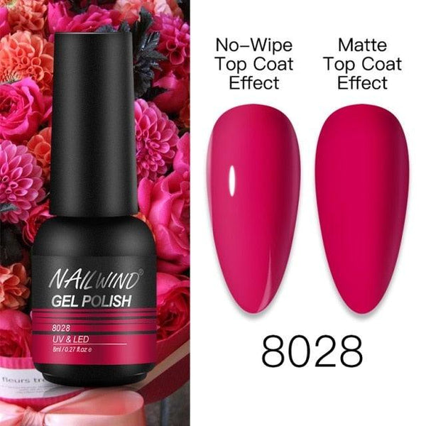 NEW TREND Modern fashion Red Gel Nail Polish For Nails  Permanent UV LED 8ml Matte Glossy High Quality Fashion Design For Women and Ladies